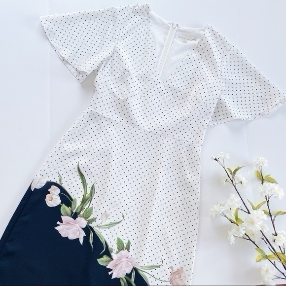 NEW Ted Baker Danee Elderflower Midi Dress